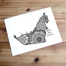 Load image into Gallery viewer, Map of UAE | Map Art | Travel Gift Ideas | UAE City Map | Map Wall Art | United Arab Emirates Map