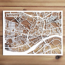 Load image into Gallery viewer, Map of Newcastle England | Papercut Map Art | UK Travel Gift Ideas | Newcastle City Map | Map Wall Art | Newcastle Map | England Map | UK Papercut City Maps