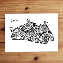 Load image into Gallery viewer, Map of London Borough of City of London | Map of City of London | Map Art | Travel Gift Ideas | London Borough City Map | Map Wall Art | City of London Map