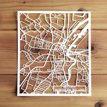 Load image into Gallery viewer, Map of Belfast Northern Ireland | Papercut Map Art | Travel Gift Ideas | Belfast City Map | Map Wall Art | Belfast Map | Northern Ireland Map | Northern Ireland Papercut City Maps