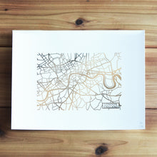 Load image into Gallery viewer, London Map Art Rose Gold Foil Print