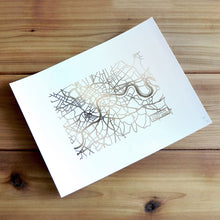 Load image into Gallery viewer, London Map Art Rose Gold Foil Print