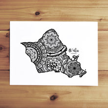 Load image into Gallery viewer, Map of Hawaii | Map of Oahu Hawaii | Map Art | Travel Gift Ideas | Hawaii City Map | Map Wall Art | Hawaii Map | Hawaii Map