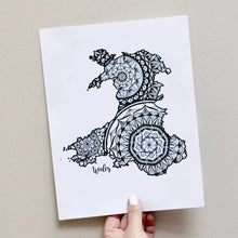 Load image into Gallery viewer, Map of Wales | Map Art | Travel Gift Ideas | Wales City Map | Map Wall Art | Wales Map