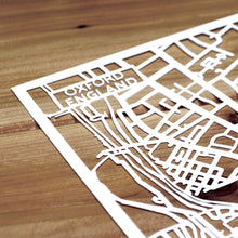 Load image into Gallery viewer, Map of Oxford England | Papercut Map Art | UK Travel Gift Ideas | Oxford City Map | Map Wall Art | Oxford Map | England Map | UK Papercut City Maps