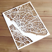 Load image into Gallery viewer, Map of Liverpool England | Papercut Map Art | UK Travel Gift Ideas | Liverpool City Map | Map Wall Art | Liverpool Map | England Map | UK Papercut City Maps