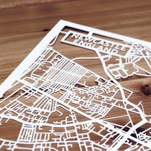 Load image into Gallery viewer, Map of Newcastle England | Papercut Map Art | UK Travel Gift Ideas | Newcastle City Map | Map Wall Art | Newcastle Map | England Map | UK Papercut City Maps