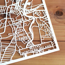 Load image into Gallery viewer, Map of Belfast Northern Ireland | Papercut Map Art | Travel Gift Ideas | Belfast City Map | Map Wall Art | Belfast Map | Northern Ireland Map | Northern Ireland Papercut City Maps