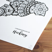 Load image into Gallery viewer, Map of London Borough of Hackney | Map of Hackney London | Map Art | Travel Gift Ideas | London Borough of Hackney City Map | Map Wall Art | London Borough of Hackney Map