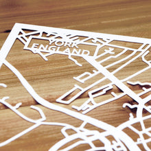 Load image into Gallery viewer, Map of York England | Papercut Map Art | UK Travel Gift Ideas | York City Map | Map Wall Art | York Map | England Map | UK Papercut City Maps