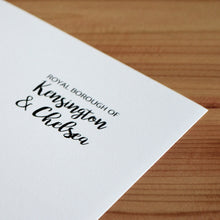 Load image into Gallery viewer, Map of London Borough of Kensington and Chelsea | Map of Kensington and Chelsea London | Map Art | Travel Gift Ideas | London Borough of Kensington and Chelsea City Map | Map Wall Art | London Borough of Kensington and Chelsea Map