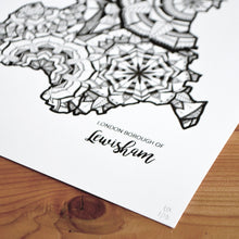 Load image into Gallery viewer, Map of London Borough of Lewisham | Map of Lewisham London | Map Art | Travel Gift Ideas | London Borough of Lewisham City Map | Map Wall Art | London Borough of Lewisham Map