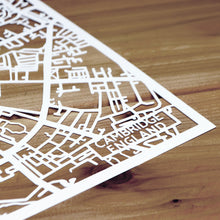 Load image into Gallery viewer, Map of Cambridge England | Papercut Map Art | UK Travel Gift Ideas | Cambridge City Map | Map Wall Art | Cambridge Map | England Map | UK Papercut City Maps