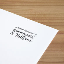 Load image into Gallery viewer, Map of London Borough of Hammersmith and Fulham | Map of Hammersmith and Fulham London | Map Art | Travel Gift Ideas | London Borough of Hammersmith and Fulham City Map | Map Wall Art | London Borough of Hammersmith and Fulham Map