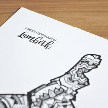 Load image into Gallery viewer, Map of London Borough of Lambeth | Map of Lambeth London | Map Art | Travel Gift Ideas | London Borough of Lambeth City Map | Map Wall Art | London Borough of Lambeth Map