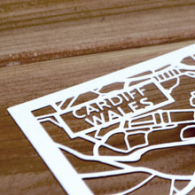 Load image into Gallery viewer, Map of Cardiff Wales | Papercut Map Art | UK Travel Gift Ideas | Cardiff City Map | Map Wall Art | Cardiff Map | Wales Map | UK Papercut City Maps