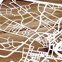 Load image into Gallery viewer, Map of Belfast Northern Ireland | Papercut Map Art | Travel Gift Ideas | Belfast City Map | Map Wall Art | Belfast Map | Northern Ireland Map | Northern Ireland Papercut City Maps