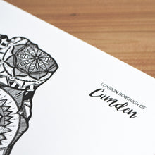 Load image into Gallery viewer, Map of London Borough of Camden | Map Art | Travel Gift Ideas | London Borough of Camden City Map | Map Wall Art | London Borough of Camden Map