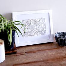 Load image into Gallery viewer, Map of Manchester UK | Rose Gold Foil Map Art | Travel Gift Ideas | Manchester City Map | Map Wall Art | Manchester Map | England Map | Manchester Foil City Maps