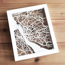 Load image into Gallery viewer, Map of Liverpool England | Papercut Map Art | UK Travel Gift Ideas | Liverpool City Map | Map Wall Art | Liverpool Map | England Map | UK Papercut City Maps