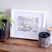 Load image into Gallery viewer, Map of Glasgow Scotland | Rose Gold Foil Map Art | Travel Gift Ideas | Glasgow City Map | Map Wall Art | Glasgow Map | Scotland Map | Scotland Foil City Maps