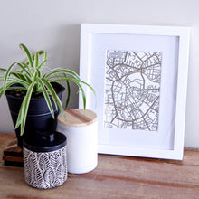 Load image into Gallery viewer, Map of Cambridge England | Rose Gold Foil Map Art | Travel Gift Ideas | Cambridge City Map | Map Wall Art | Cambridge Map | UK Map | UK Foil City Maps