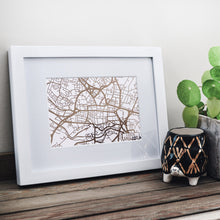 Load image into Gallery viewer, Map of Leeds England | Rose Gold Foil Map Art | Travel Gift Ideas | Leeds City Map | Map Wall Art | Leeds Map | UK Map | UK Foil City Maps