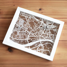 Load image into Gallery viewer, Map of Newcastle England | Papercut Map Art | UK Travel Gift Ideas | Newcastle City Map | Map Wall Art | Newcastle Map | England Map | UK Papercut City Maps