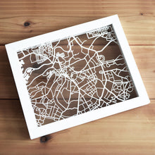 Load image into Gallery viewer, Map of Nottingham England | Papercut Map Art | UK Travel Gift Ideas | Nottingham City Map | Map Wall Art | Nottingham Map | England Map | UK Papercut City Maps