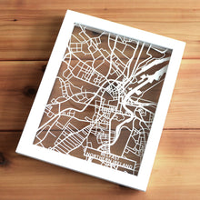 Load image into Gallery viewer, Map of Belfast Northern Ireland | Papercut Map Art | Travel Gift Ideas | Belfast City Map | Map Wall Art | Belfast Map | Northern Ireland Map | Northern Ireland Papercut City Maps