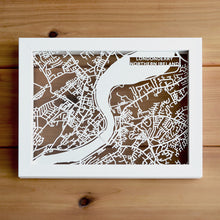 Load image into Gallery viewer, Map of Londonderry Northern Ireland | Papercut Map Art | Travel Gift Ideas | Londonderry City Map | Map Wall Art | Londonderry Map | Northern Ireland Map | Northern Ireland Papercut City Maps