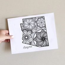 Load image into Gallery viewer, arizona usa coloring pages | state map coloring pages for adults | Coloring pages for kids | arizona usa map coloring sheets | state map coloring page | united states coloring page | united states of america | map of america
