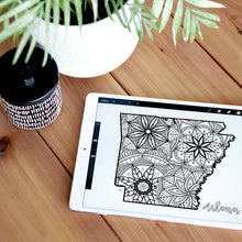 Load image into Gallery viewer, arkansas usa coloring pages | state map coloring pages for adults | Coloring pages for kids | arkansas usa map coloring sheets | state map coloring page | united states coloring page | united states of america | map of america