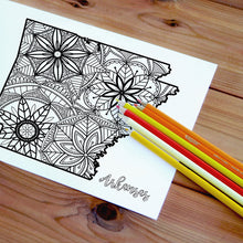 Load image into Gallery viewer, arkansas usa coloring pages | state map coloring pages for adults | Coloring pages for kids | arkansas usa map coloring sheets | state map coloring page | united states coloring page | united states of america | map of america