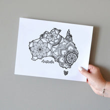 Load image into Gallery viewer, australia coloring pages | Coloring pages for adults | Coloring pages for kids | australia map coloring sheets | australia map coloring page | australia coloring page
