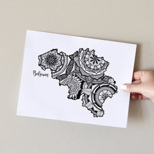 Load image into Gallery viewer, Map of Belgium | Map Art | Travel Gift Ideas | Belgium City Map | Map Wall Art | Belgium Map