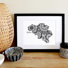 Load image into Gallery viewer, Map of Belgium | Map Art | Travel Gift Ideas | Belgium City Map | Map Wall Art | Belgium Map