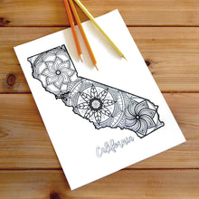 Load image into Gallery viewer, california usa coloring pages | state map coloring pages for adults | Coloring pages for kids | california usa map coloring sheets | state map coloring page | united states coloring page | united states of america | map of america