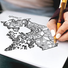 Load image into Gallery viewer, canada coloring pages | Coloring pages for adults | Coloring pages for kids | canada map coloring sheets | canada map coloring page | canadian provinces coloring page