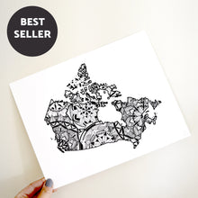 Load image into Gallery viewer, Map of Canada | Map Art | Travel Gift Ideas | Canada City Map | Map Wall Art | Canadian provinces of Canada