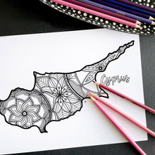 Load image into Gallery viewer, cyprus coloring pages | Coloring pages for adults | Coloring pages for kids | cyprus map coloring sheets | cyprus map coloring page | cyprus coloring page