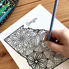 Load image into Gallery viewer, georgia usa coloring pages | state map coloring pages for adults | Coloring pages for kids | georgia usa map coloring sheets | state map coloring page | united states coloring page | united states of america | map of america
