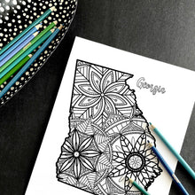 Load image into Gallery viewer, georgia usa coloring pages | state map coloring pages for adults | Coloring pages for kids | georgia usa map coloring sheets | state map coloring page | united states coloring page | united states of america | map of america