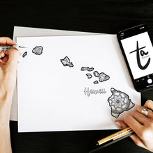 Load image into Gallery viewer, hawaii usa coloring pages | state map coloring pages for adults | Coloring pages for kids | hawaii usa map coloring sheets | state map coloring page | united states coloring page | united states of america | map of america