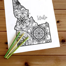 Load image into Gallery viewer, idaho usa coloring pages | state map coloring pages for adults | Coloring pages for kids | idaho usa map coloring sheets | state map coloring page | united states coloring page | united states of america | map of america