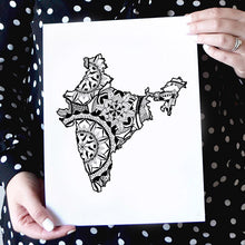 Load image into Gallery viewer, Map of India | Map Art | Travel Gift Ideas | India City Map | Map Wall Art | India Map