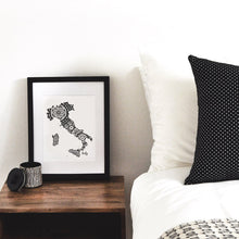 Load image into Gallery viewer, Map of Italy | Map Art | Travel Gift Ideas | Italy City Map | Map Wall Art | Italy Map