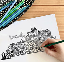 Load image into Gallery viewer, kentucky usa coloring pages | state map coloring pages for adults | Coloring pages for kids | kentucky usa map coloring sheets | state map coloring page | united states coloring page | united states of america | map of america