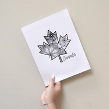 Load image into Gallery viewer, maple leaf canada coloring pages | Coloring pages for adults | Coloring pages for kids | canada map coloring sheets | maple leaf coloring page | canadian provinces coloring page
