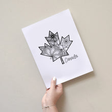 Load image into Gallery viewer, maple leaf canada coloring pages | Coloring pages for adults | Coloring pages for kids | canada map coloring sheets | maple leaf coloring page | canadian provinces coloring page